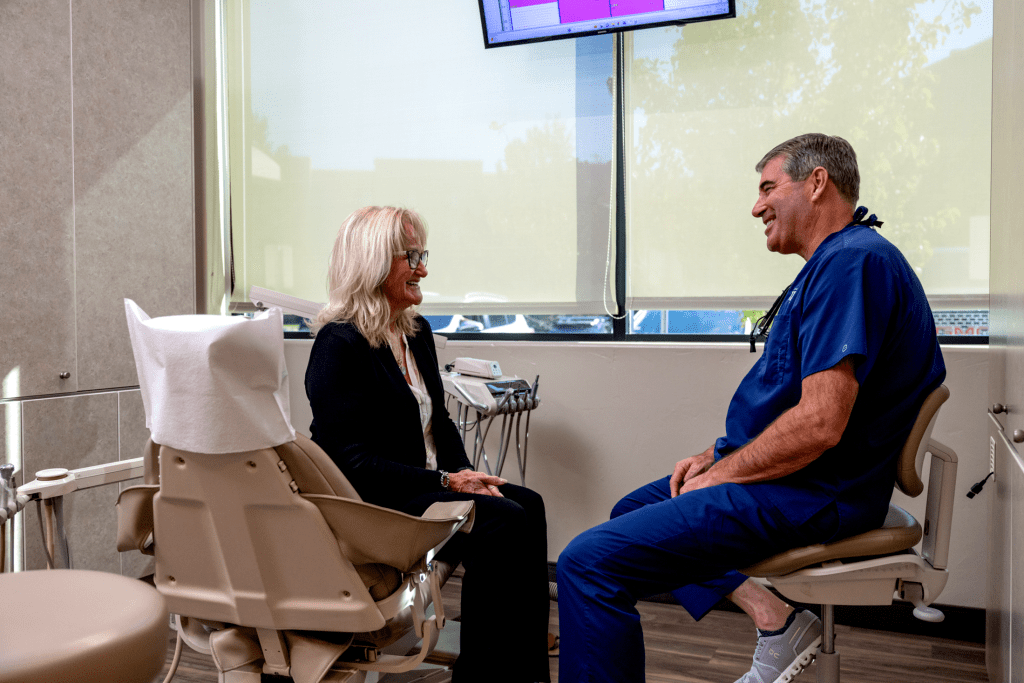 Dr. Tripp with a patient
